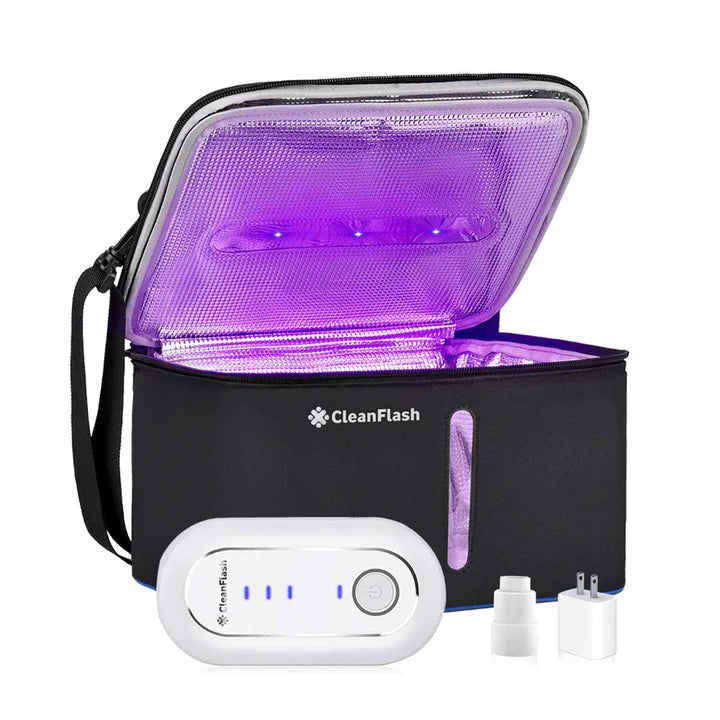 CleanFlash® CPAP/BiPAP cleaning device with UV bag