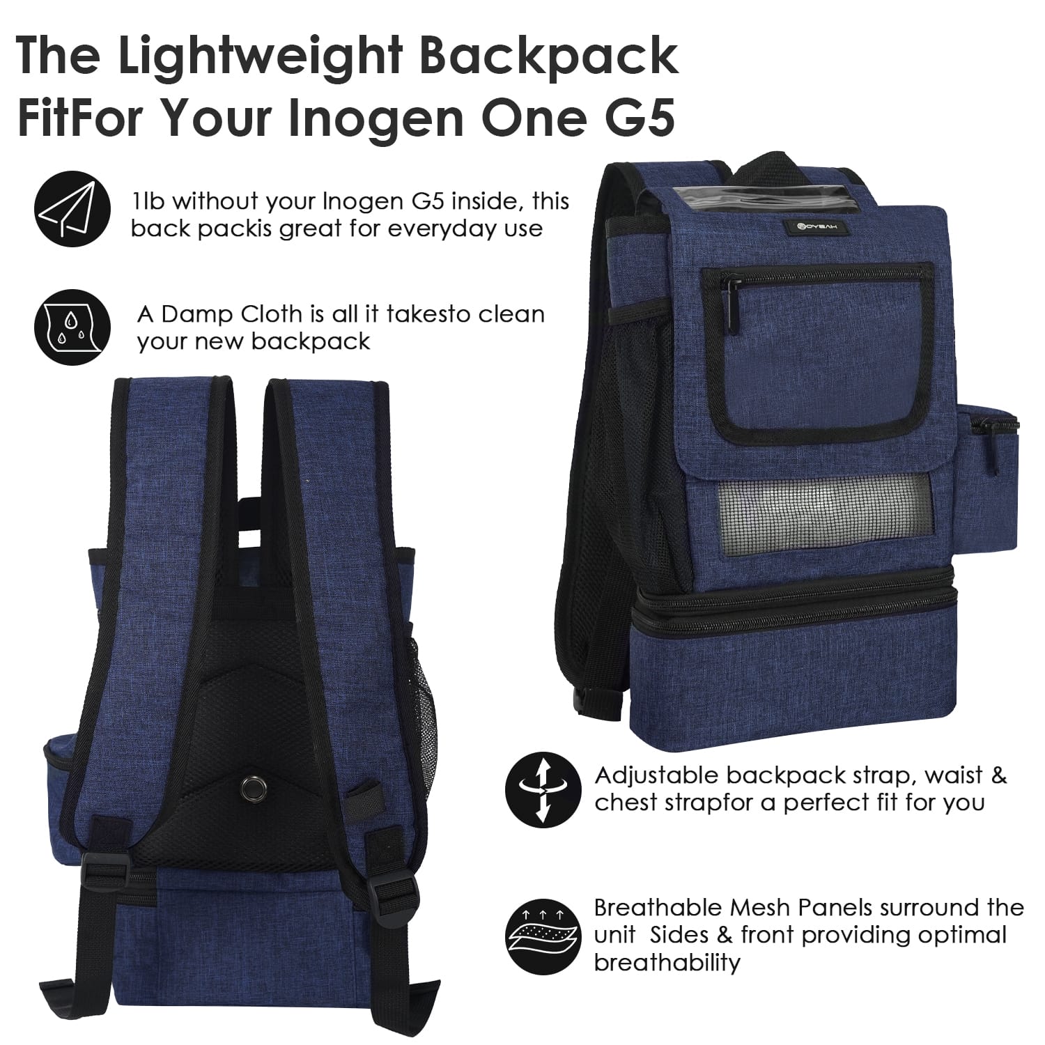 Oxygen device backpack